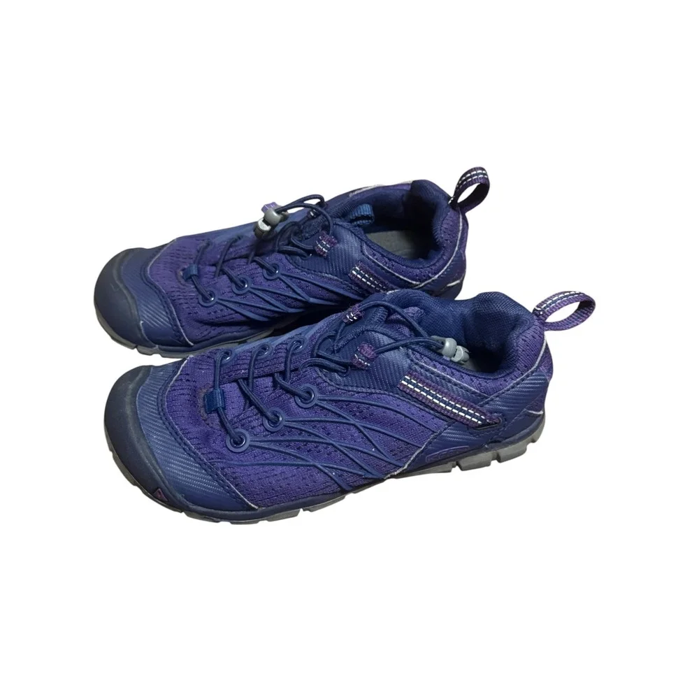 KEEN Chandler CNX Hiking Sneakers Kids Size 13 Purple Bungee Lace Good Condition